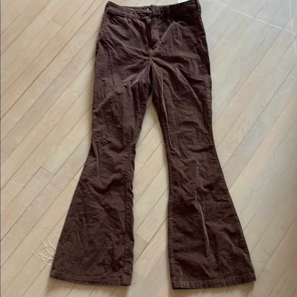 Vintage Hollister Women's Brown Flared Corduroy Pants